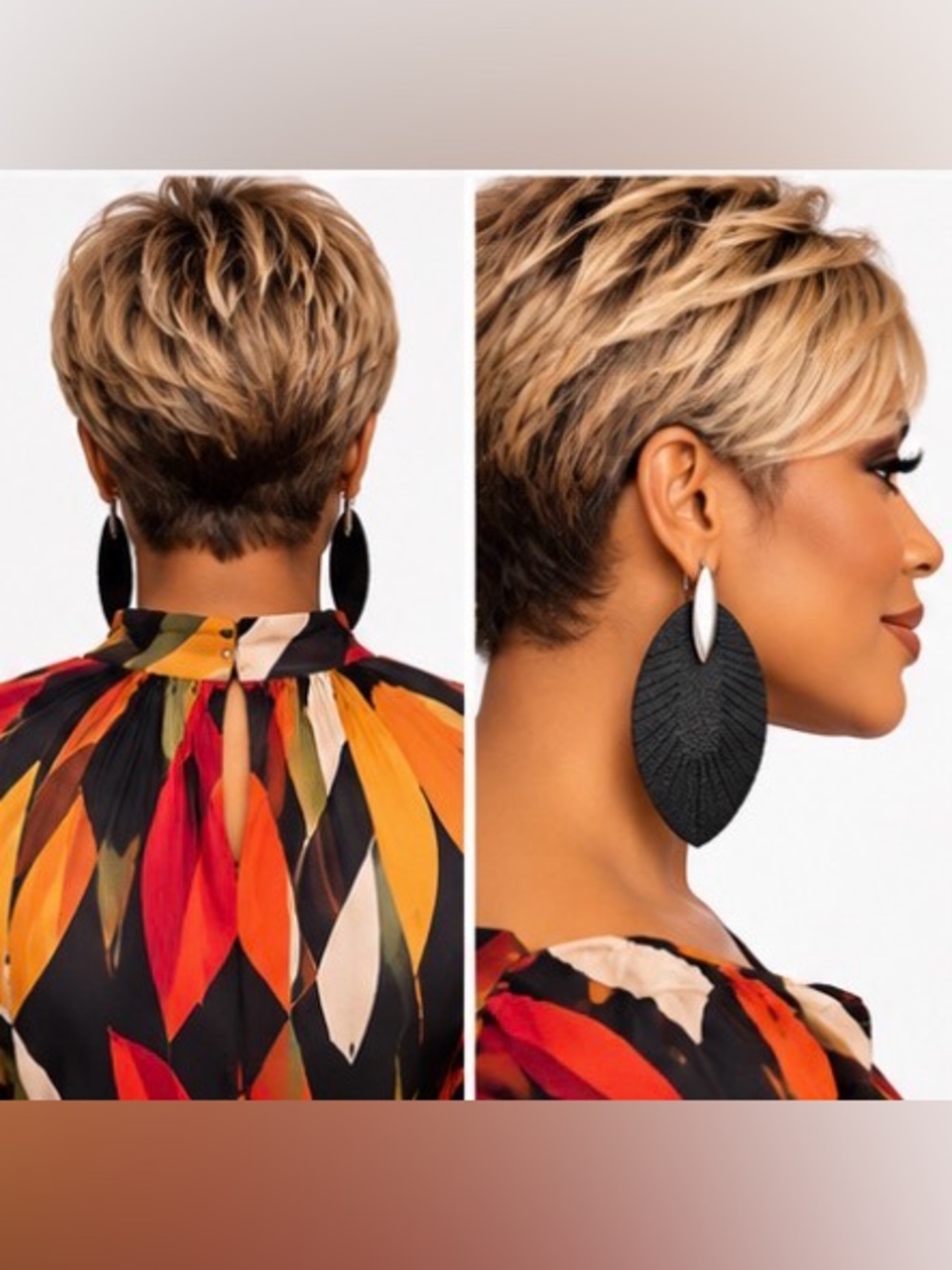 Black Leaf-Textured Drop Earrings - Women Jewelry